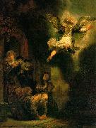 REMBRANDT Harmenszoon van Rijn The Archangel Leaving the Family of Tobias oil